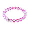 Bracelet Macaron en Verre Sirène Magenta | Argent